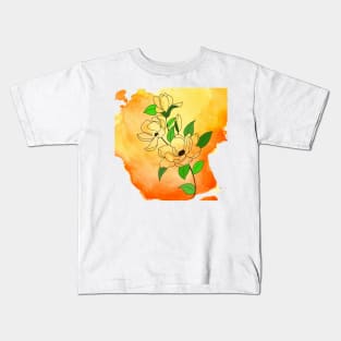 Orange flower dust Kids T-Shirt